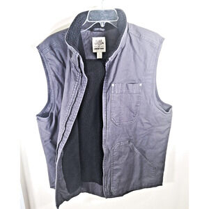 Lands End X Sherpa Lined Vest Blake Shelton Duck Canvas Men's Large See Below
